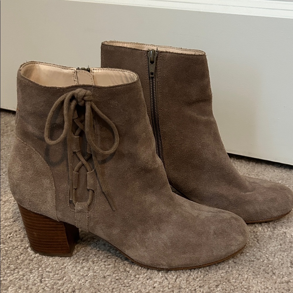 Sole Society Taupe Suede Ankle Booties